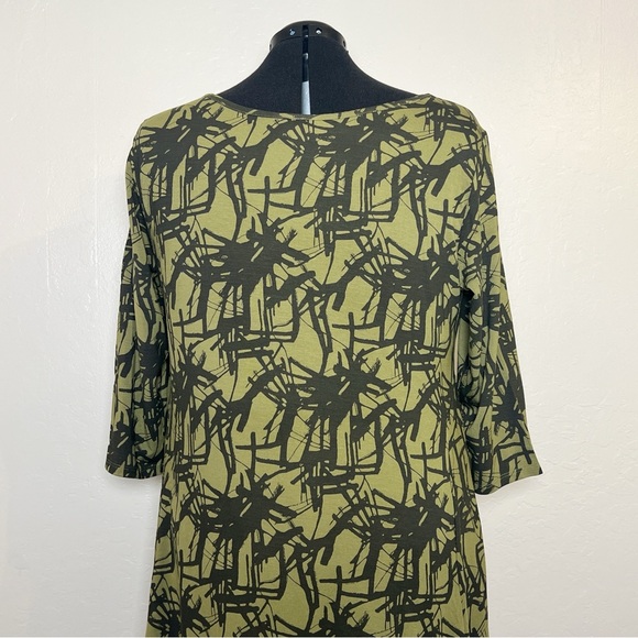 •TRUTH + STYLE• 3/4-Length Sleeve Jersey Midi‎ Dress in Green Black Print XLP - Picture 7 of 9